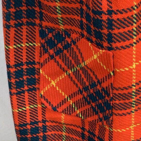 Jumper Dress Red Plaid Sz 16 Carol Brent Teacher Preppy 1970s - Picture 4 of 9